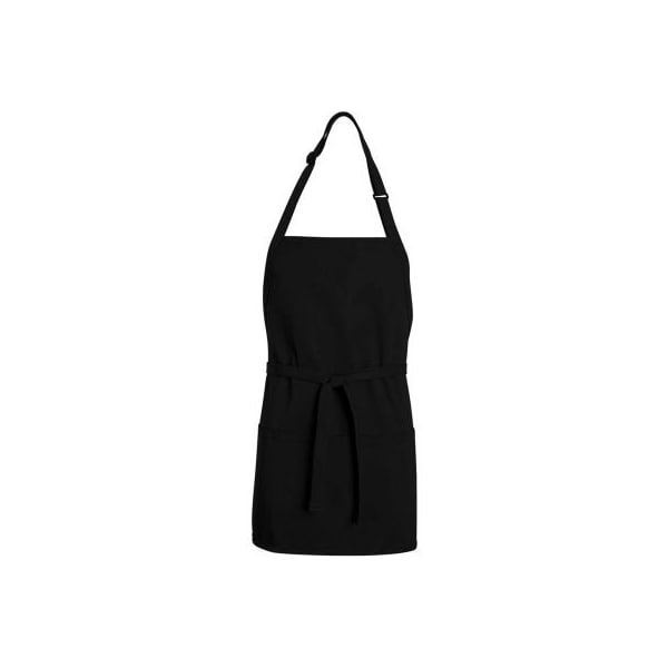 Chef Designs TT32BK2824, Premium Short Bib Apron, Black, 28" x 24"